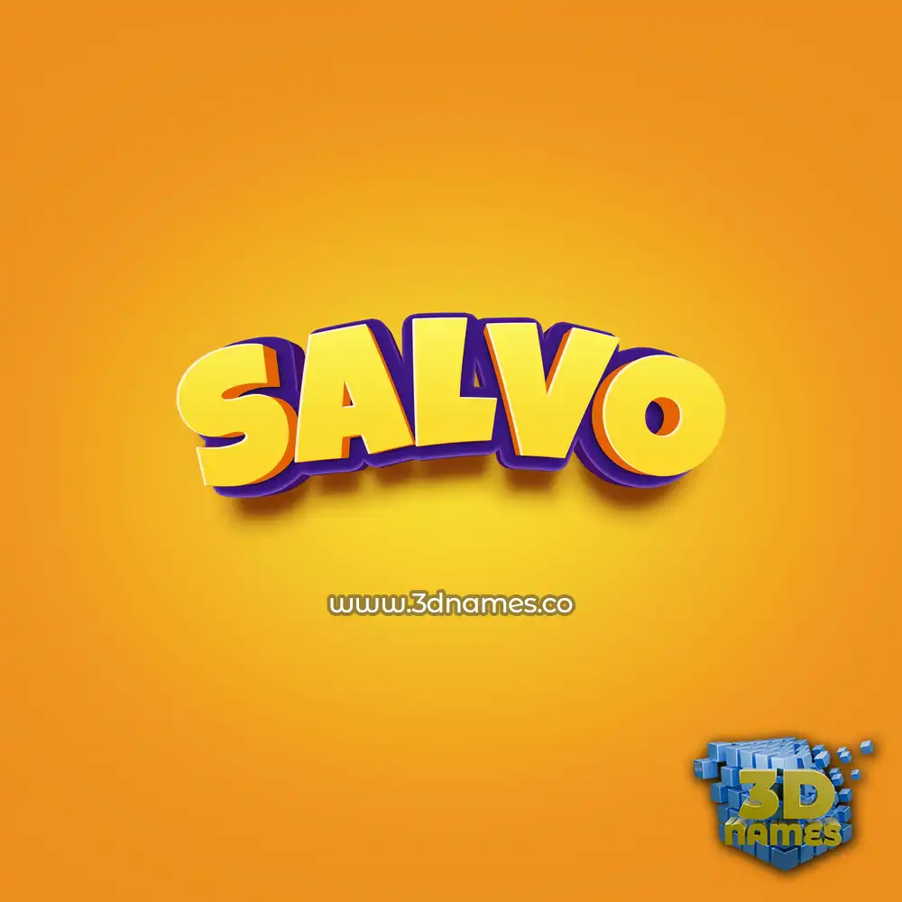 salvo in Orange Toon style - 3D name wallpaper