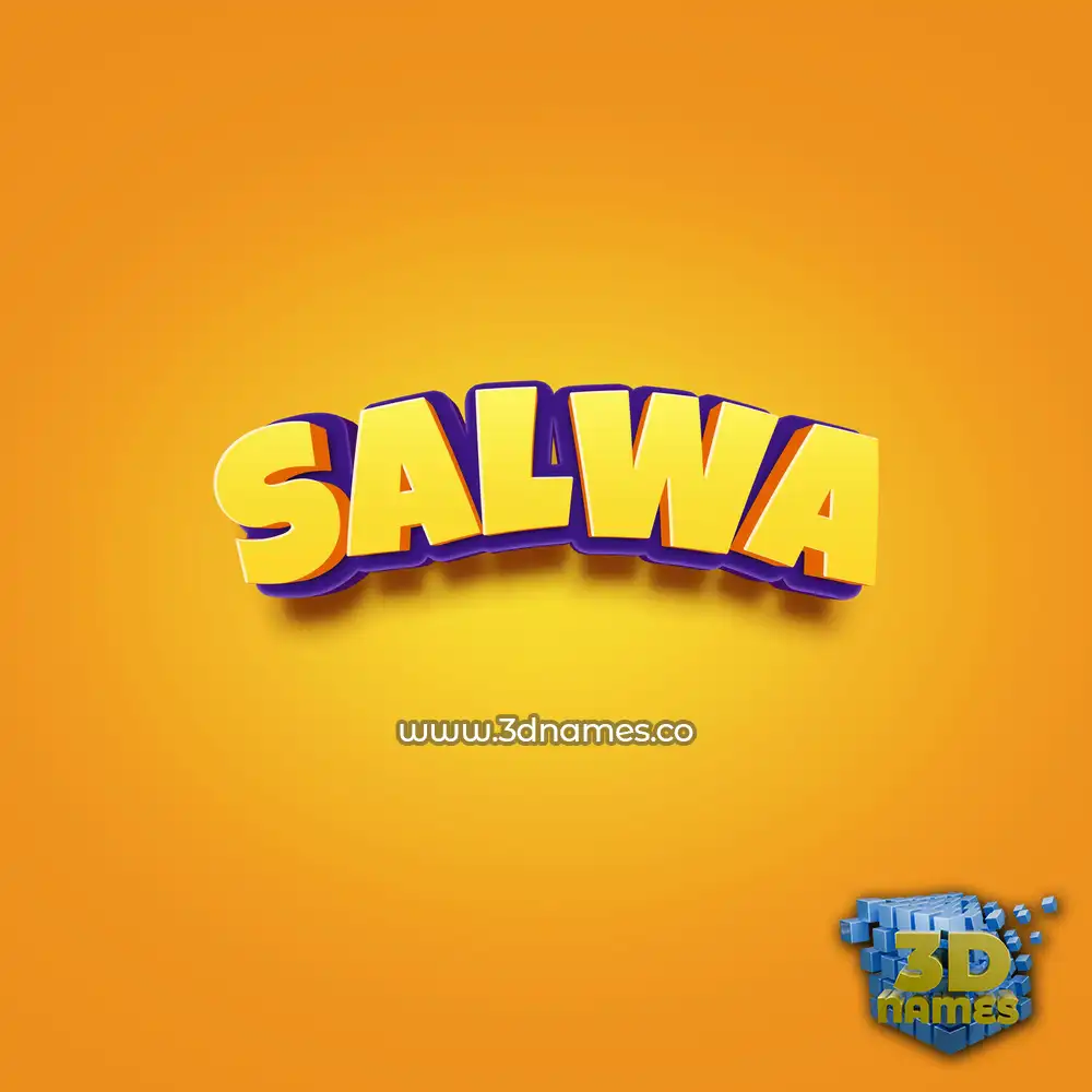 salwa in Orange Toon style - 3D name wallpaper