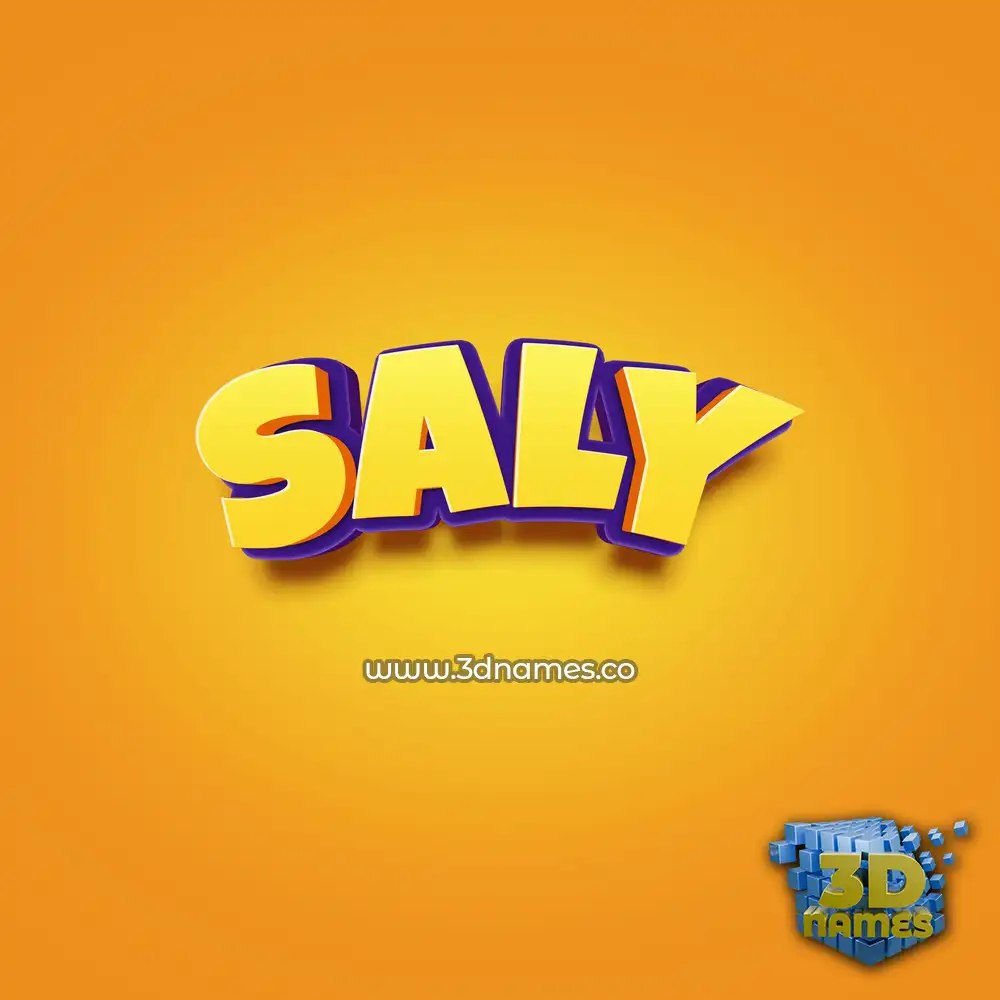 saly in Orange Toon style - 3D name wallpaper