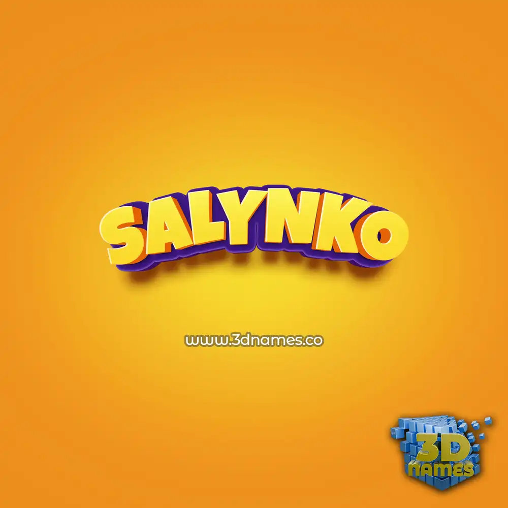 salynko in Orange Toon style - 3D name wallpaper