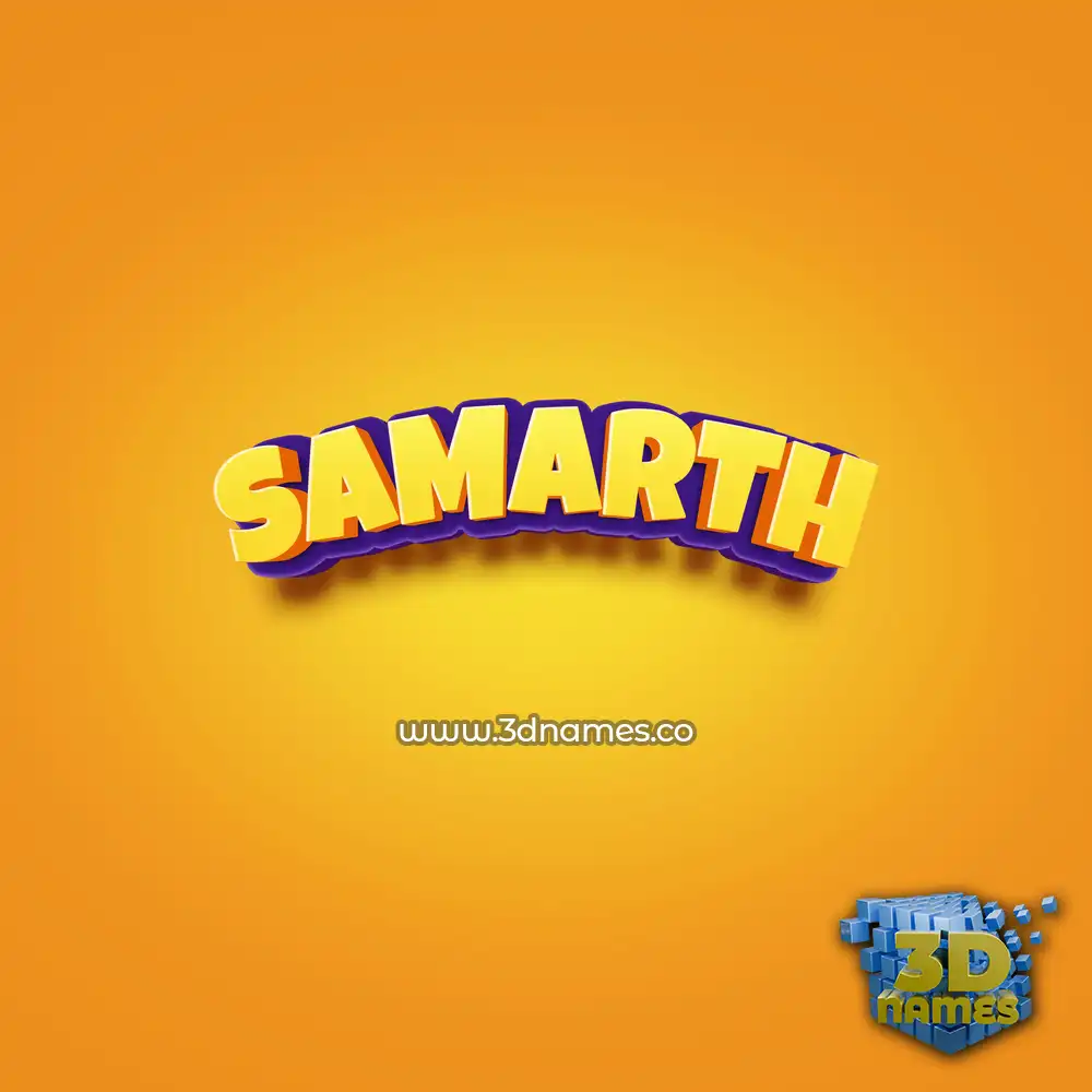 samarth in Orange Toon style - 3D name wallpaper