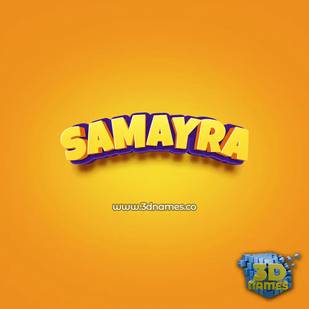 samayra in Orange Toon style - 3D name wallpaper
