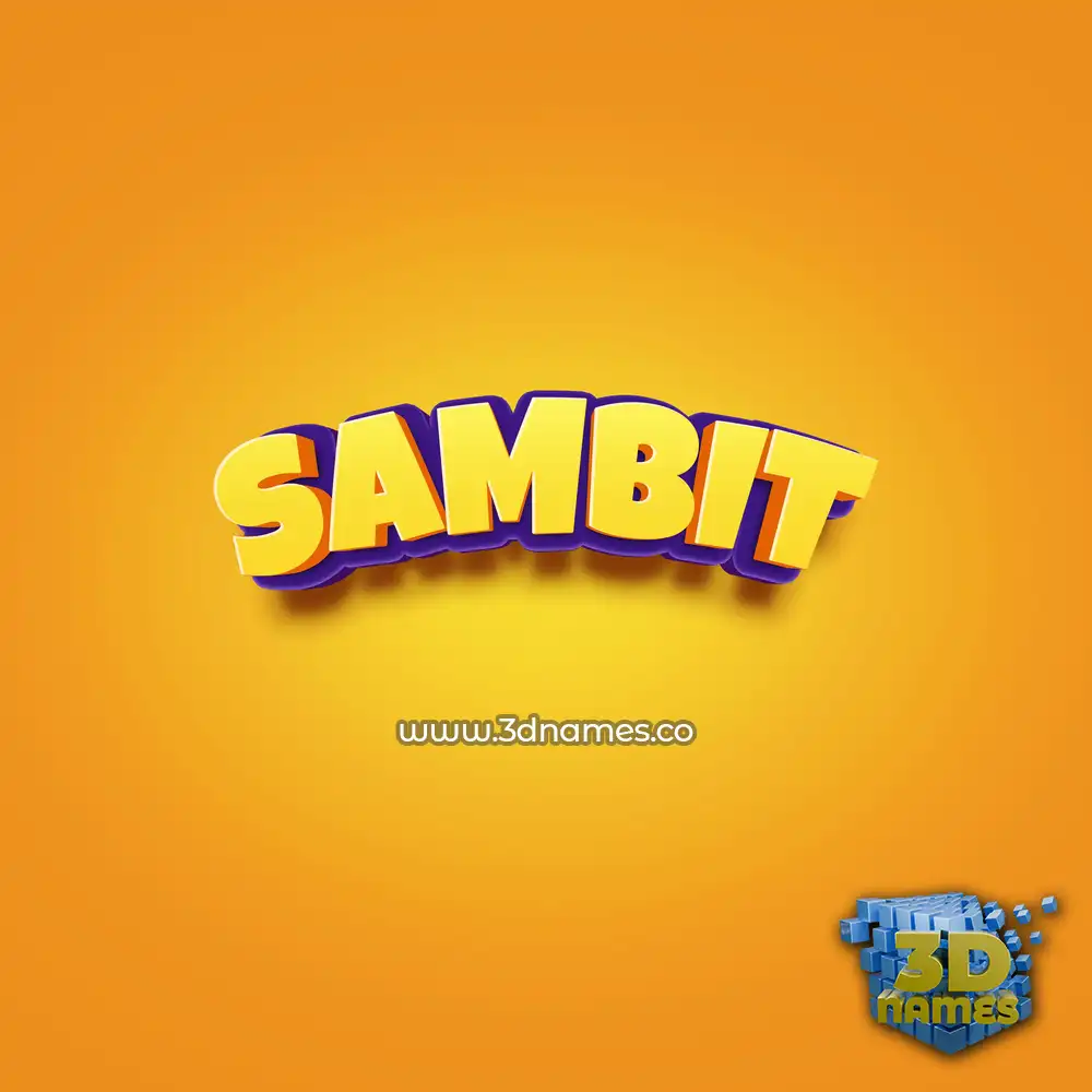 sambit in Orange Toon style - 3D name wallpaper