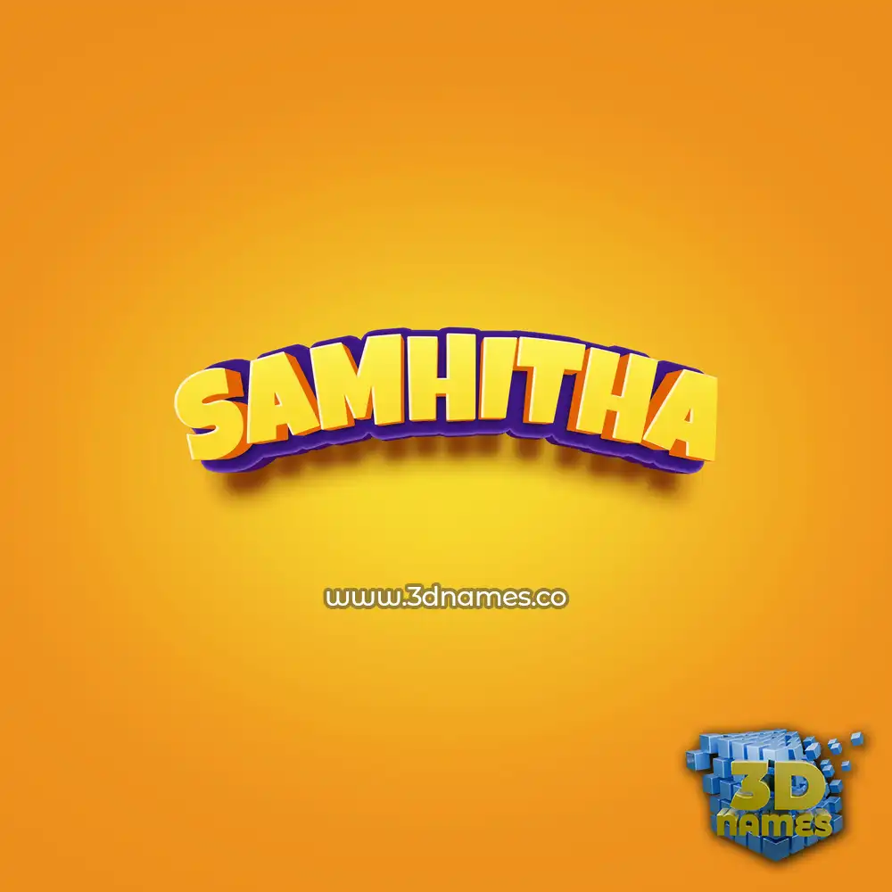 samhitha in Orange Toon style - 3D name wallpaper
