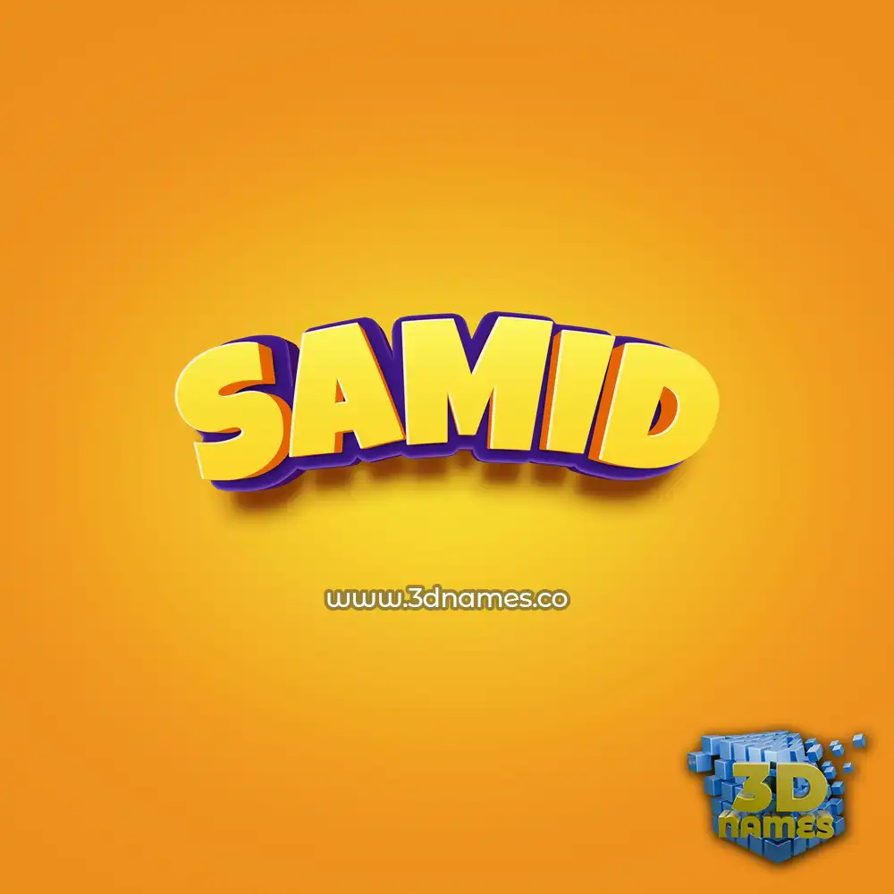 samid in Orange Toon style - 3D name wallpaper