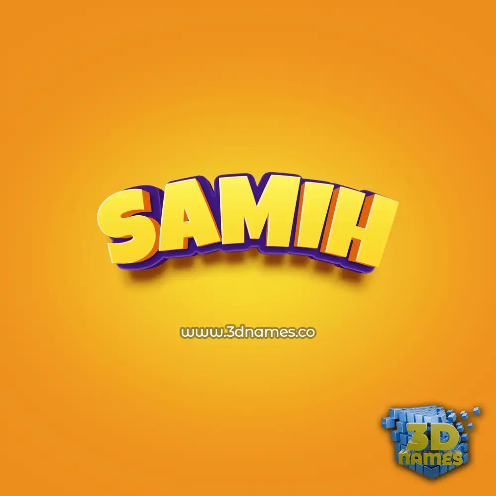 samih in Orange Toon style - 3D name wallpaper