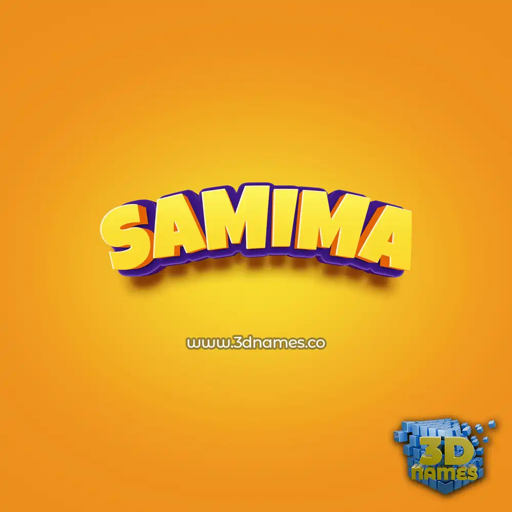 samima in Orange Toon style - 3D name wallpaper