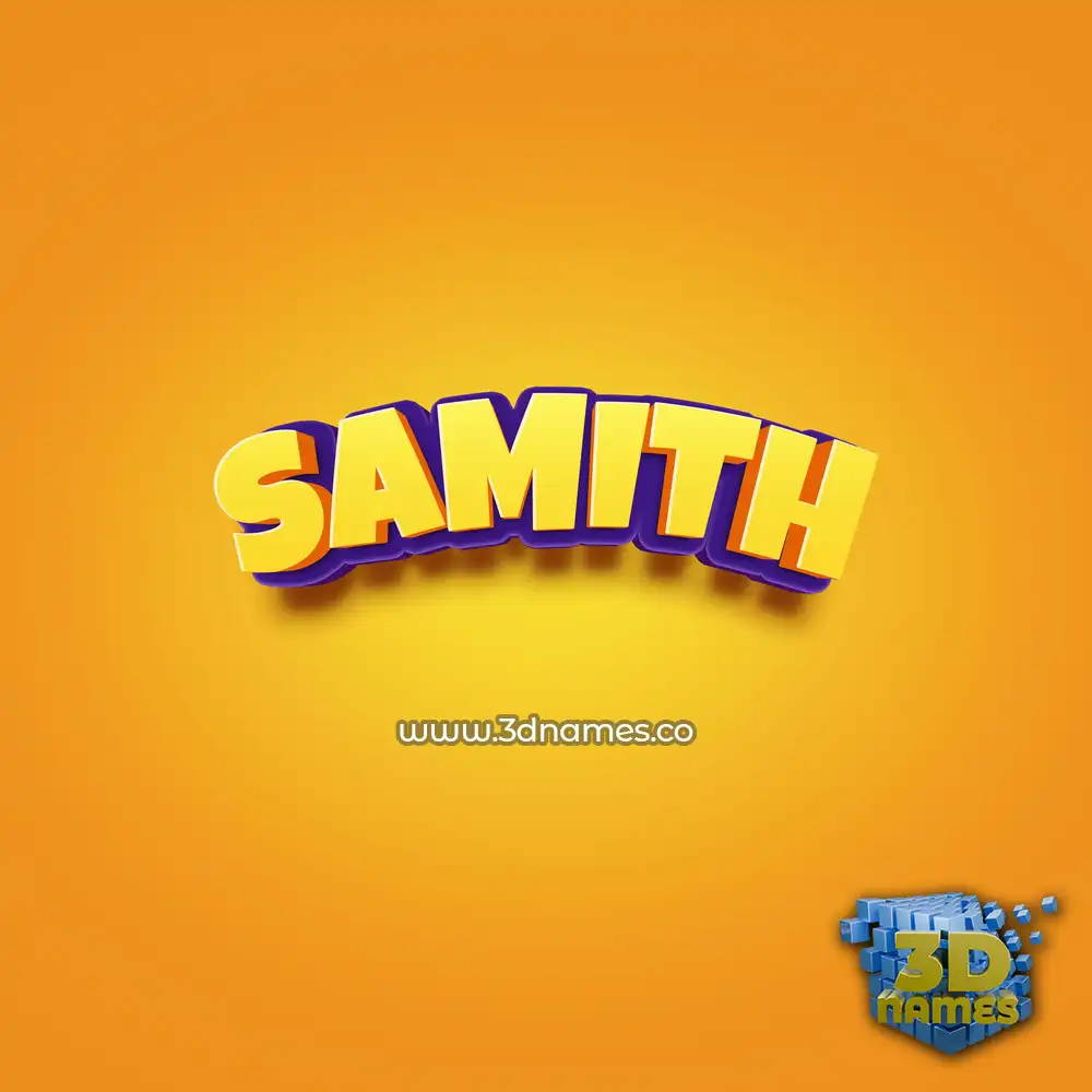 samith in Orange Toon style - 3D name wallpaper