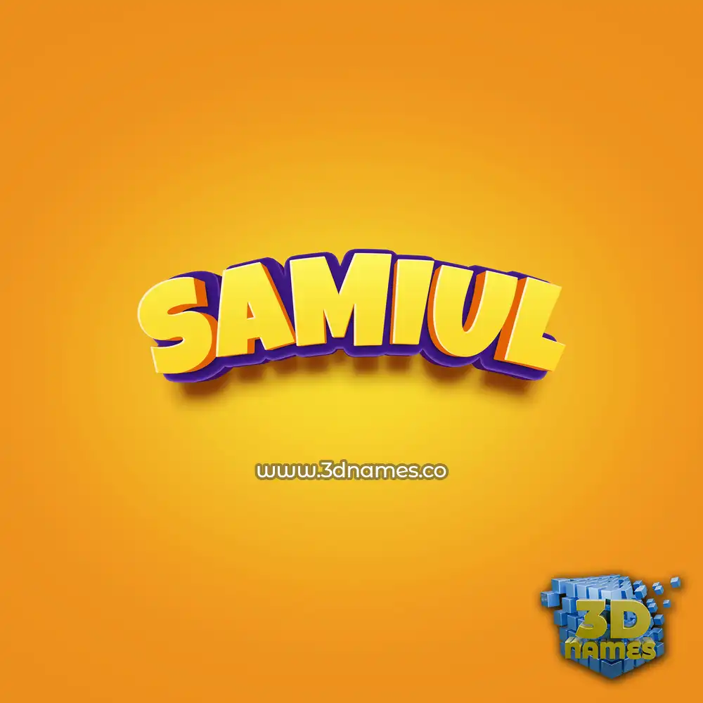 samiul in Orange Toon style - 3D name wallpaper