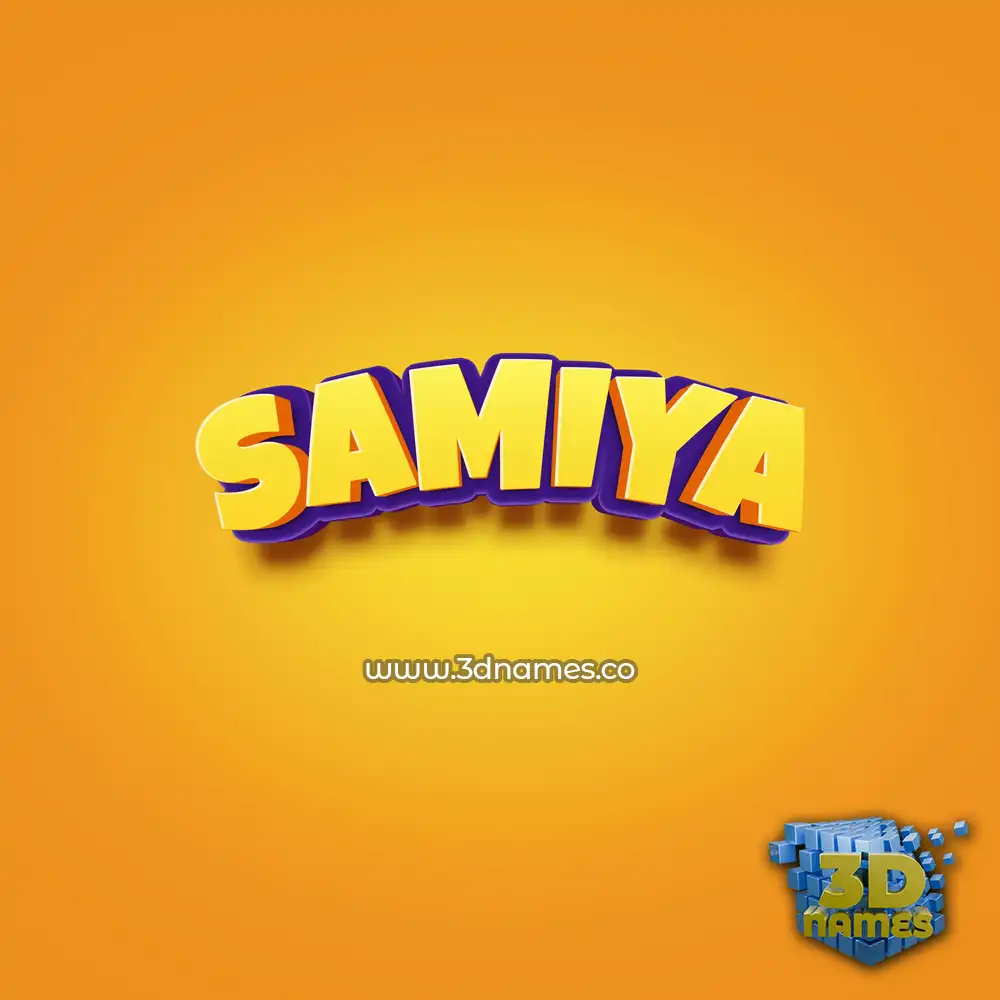 samiya in Orange Toon style - 3D name wallpaper