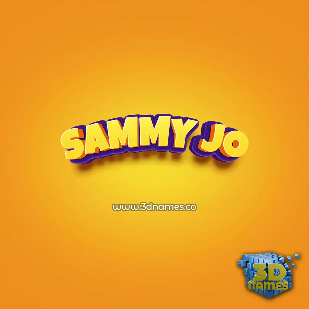 sammy jo in Orange Toon style - 3D name wallpaper