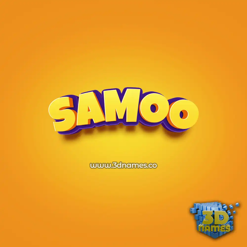 samoo in Orange Toon style - 3D name wallpaper