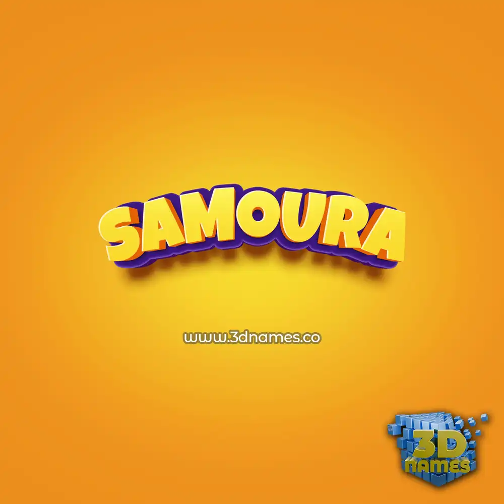 samoura in Orange Toon style - 3D name wallpaper