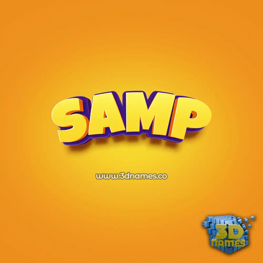 samp in Orange Toon style - 3D name wallpaper