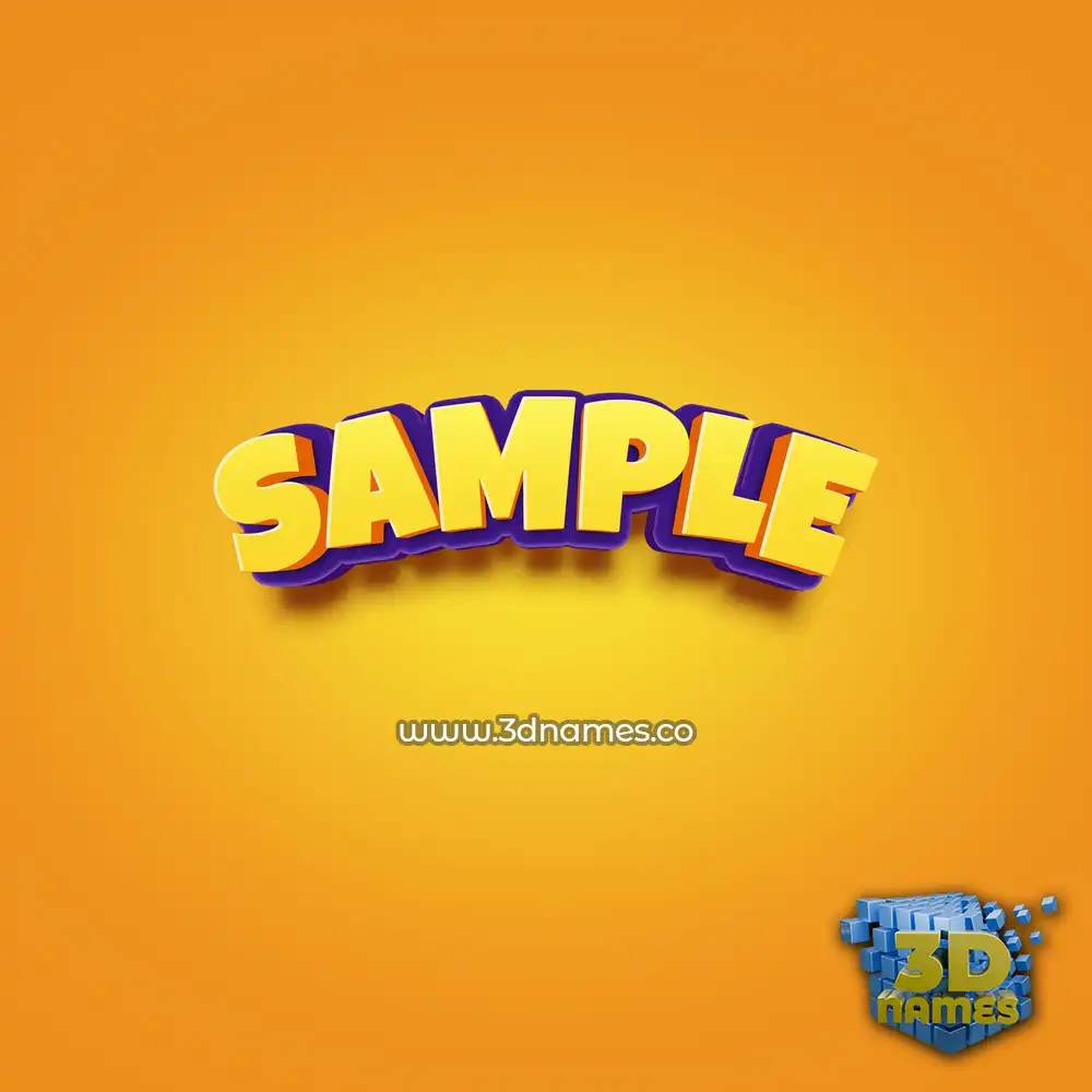 sample in Orange Toon style - 3D name wallpaper