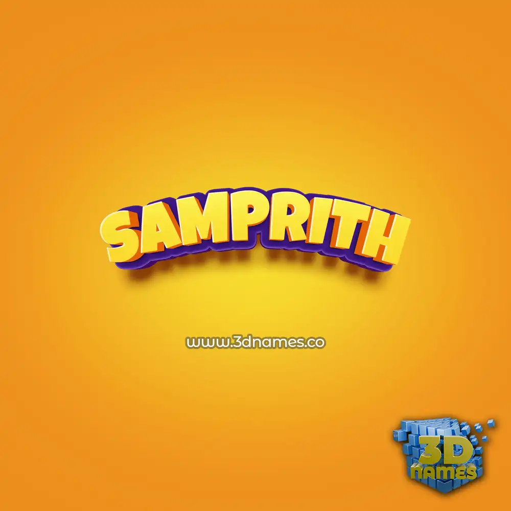 samprith in Orange Toon style - 3D name wallpaper