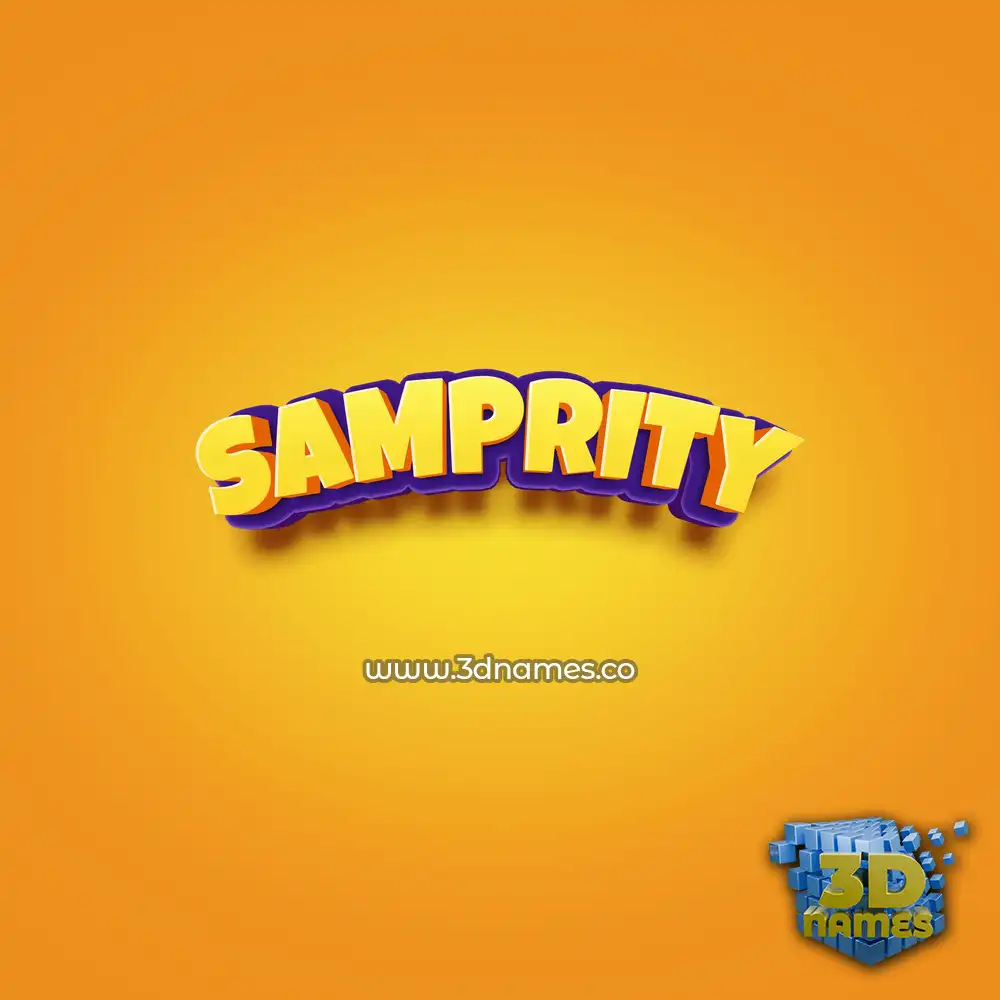 samprity in Orange Toon style - 3D name wallpaper