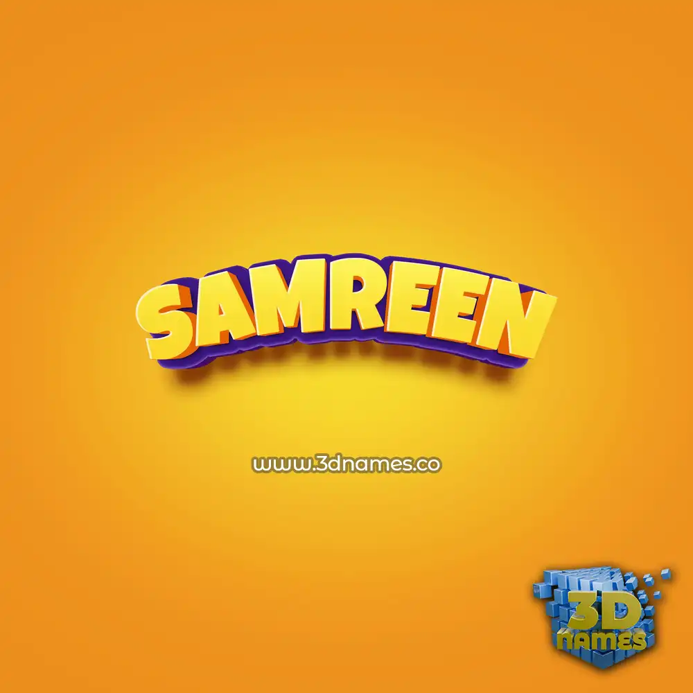 samreen in Orange Toon style - 3D name wallpaper
