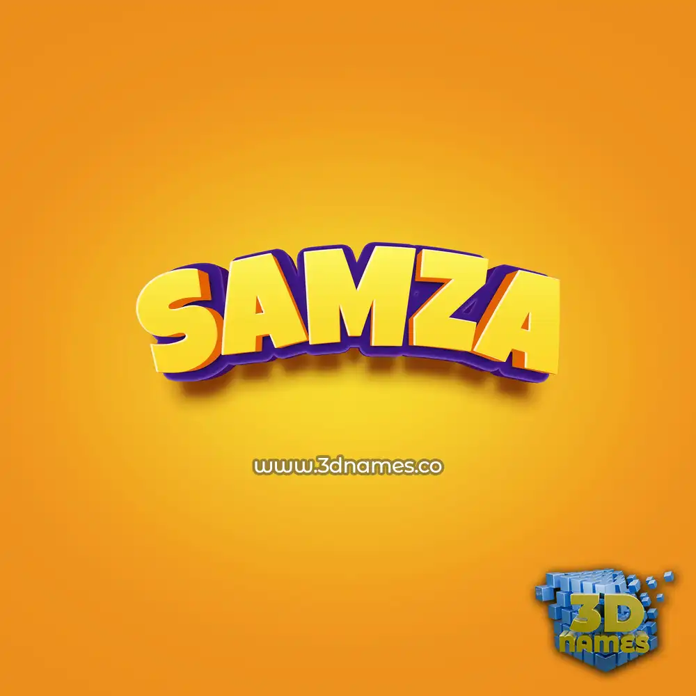 samza in Orange Toon style - 3D name wallpaper