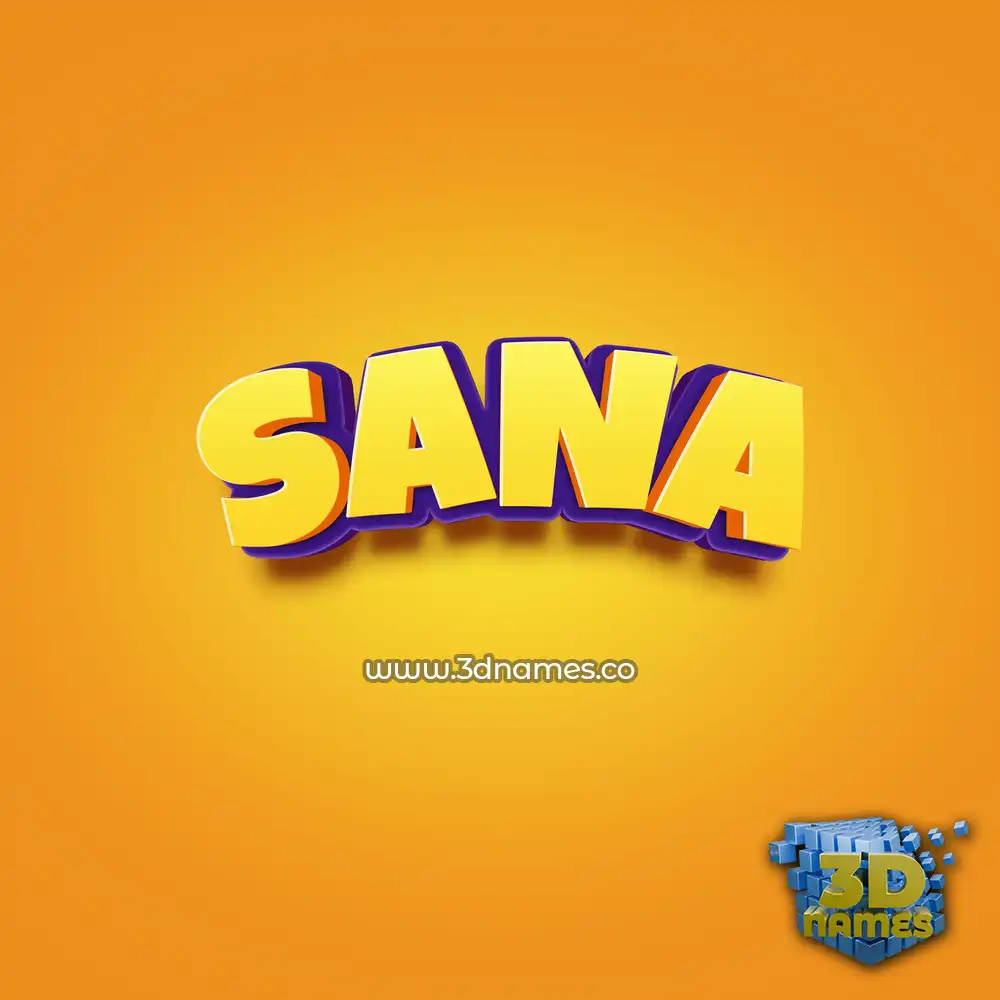sana in Orange Toon style - 3D name wallpaper