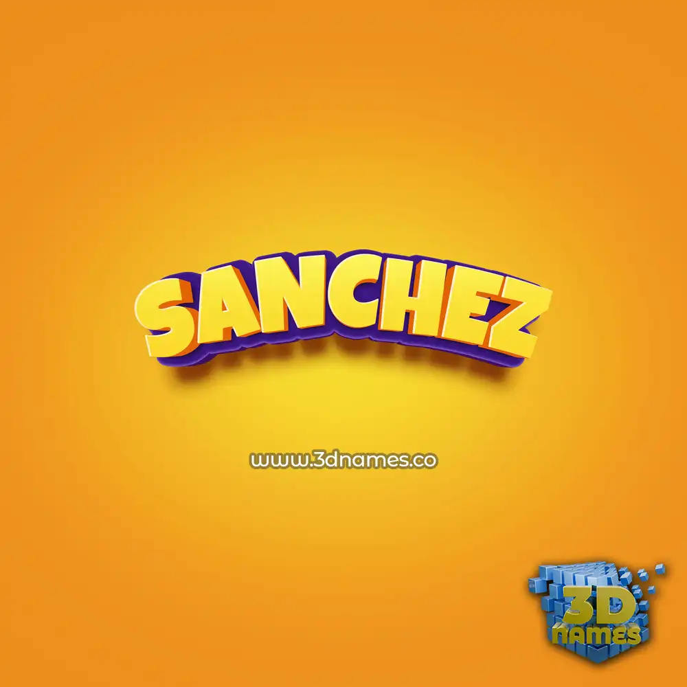 sanchez in Orange Toon style - 3D name wallpaper