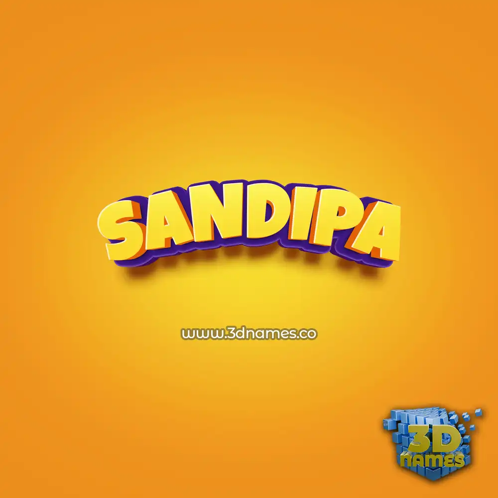 sandipa in Orange Toon style - 3D name wallpaper