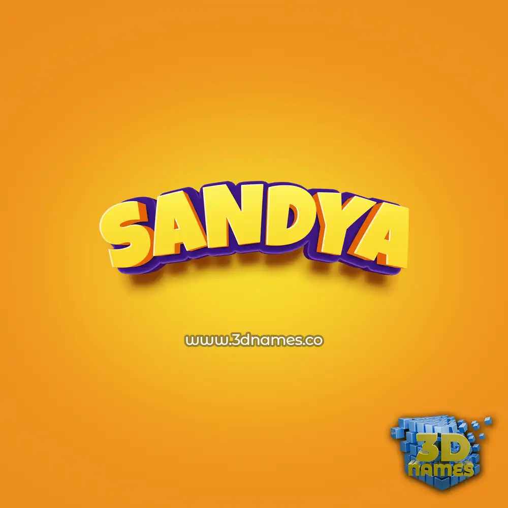 sandya in Orange Toon style - 3D name wallpaper
