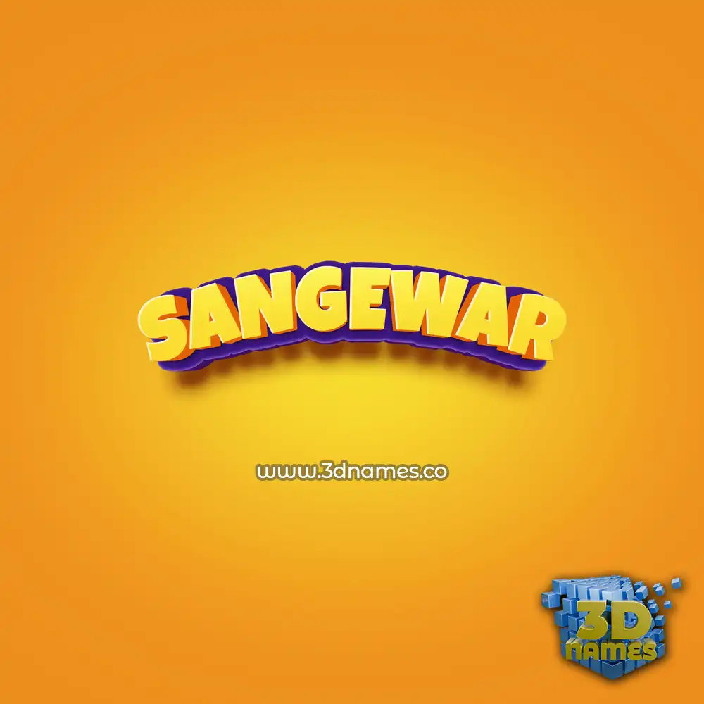 sangewar in Orange Toon style - 3D name wallpaper