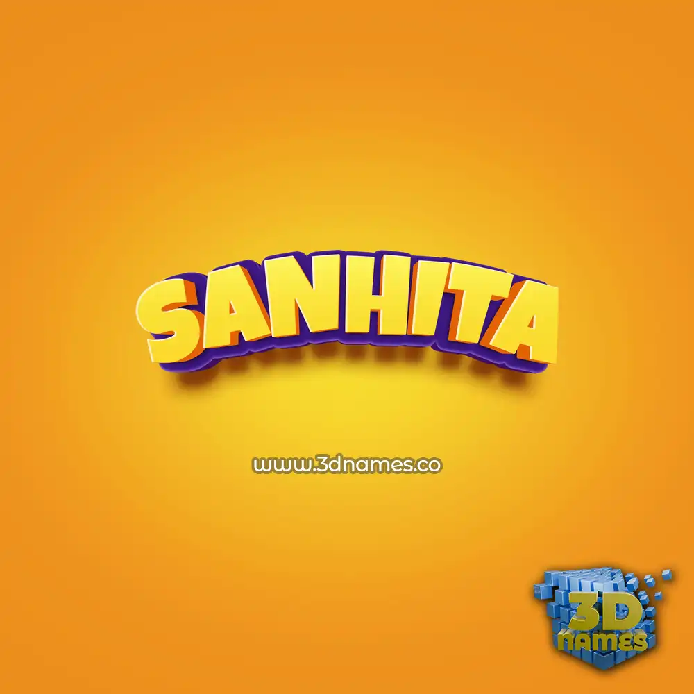 sanhita in Orange Toon style - 3D name wallpaper