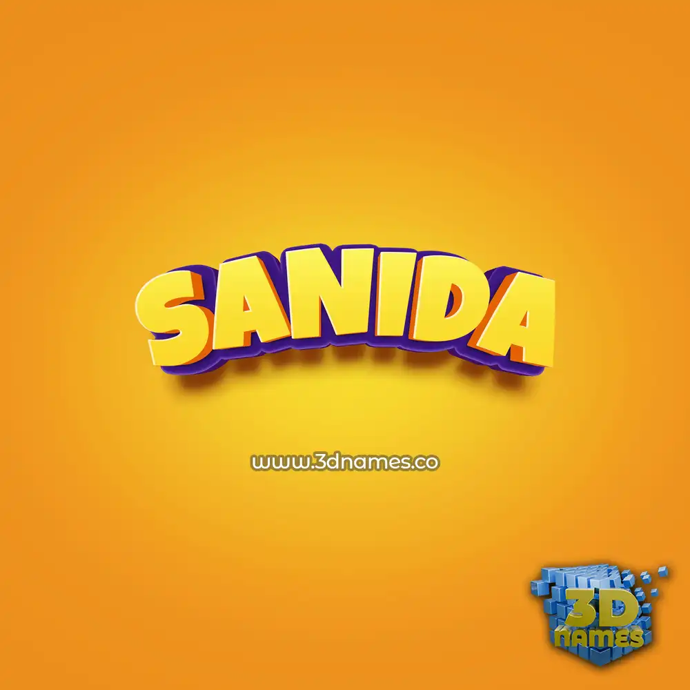 sanida in Orange Toon style - 3D name wallpaper