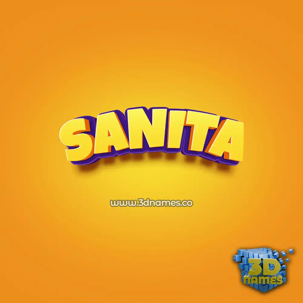 sanita in Orange Toon style - 3D name wallpaper