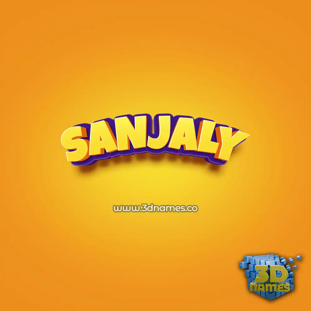 sanjaly in Orange Toon style - 3D name wallpaper