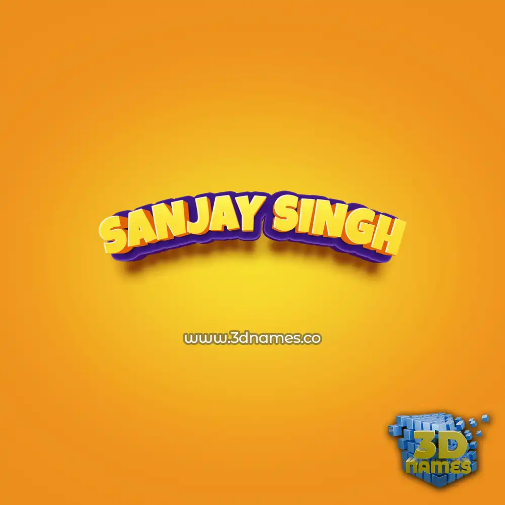 sanjay singh in Orange Toon style - 3D name wallpaper