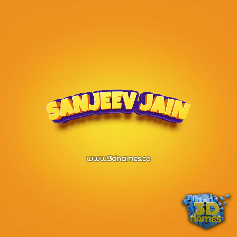 sanjeev jain in Orange Toon style - 3D name wallpaper