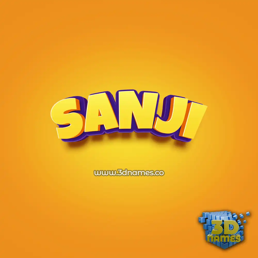 sanji in Orange Toon style - 3D name wallpaper