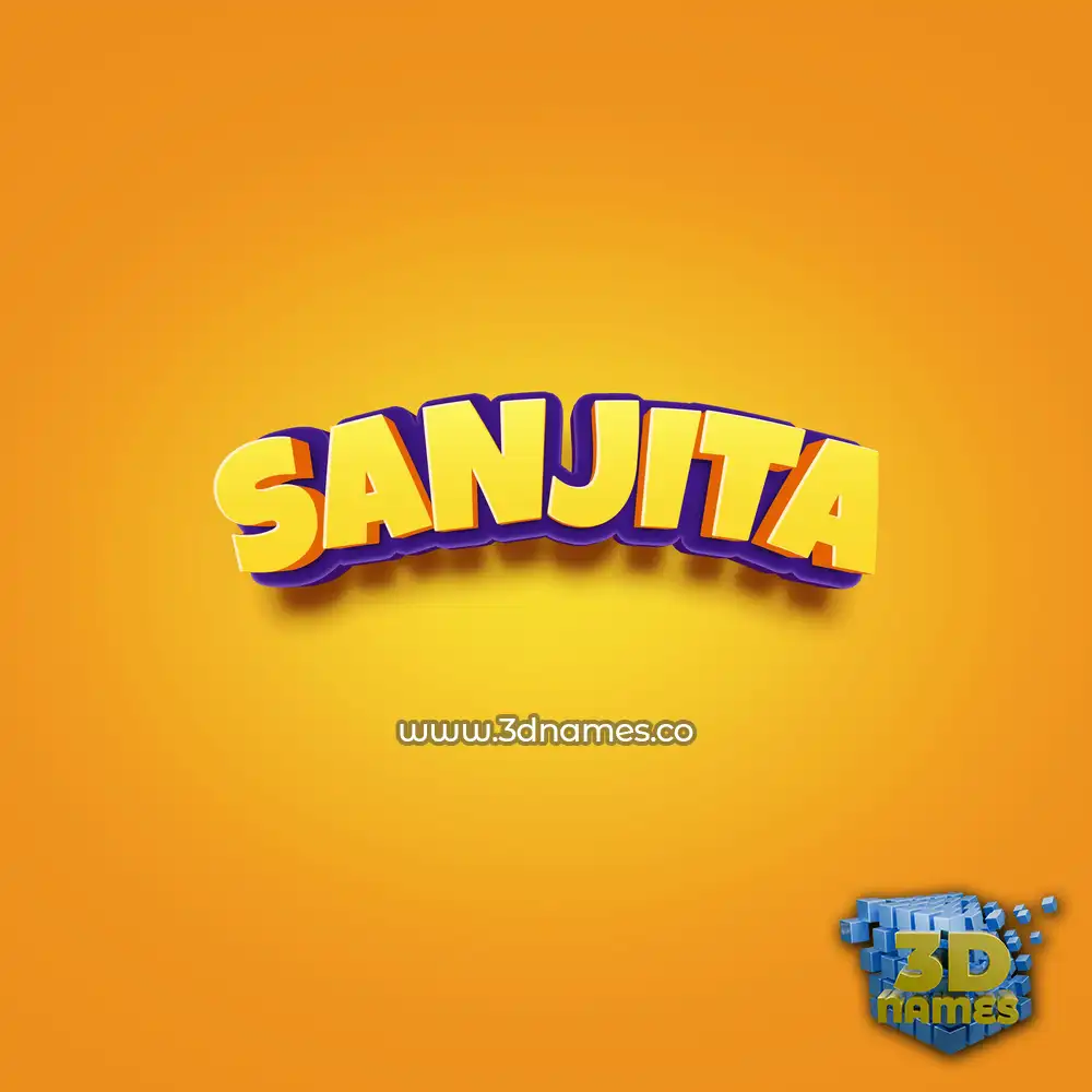 sanjita in Orange Toon style - 3D name wallpaper