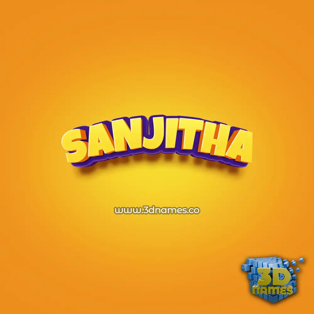 sanjitha in Orange Toon style - 3D name wallpaper