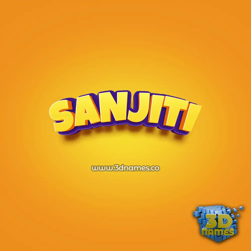 sanjiti in Orange Toon style - 3D name wallpaper