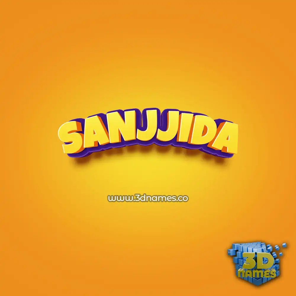 sanjjida in Orange Toon style - 3D name wallpaper