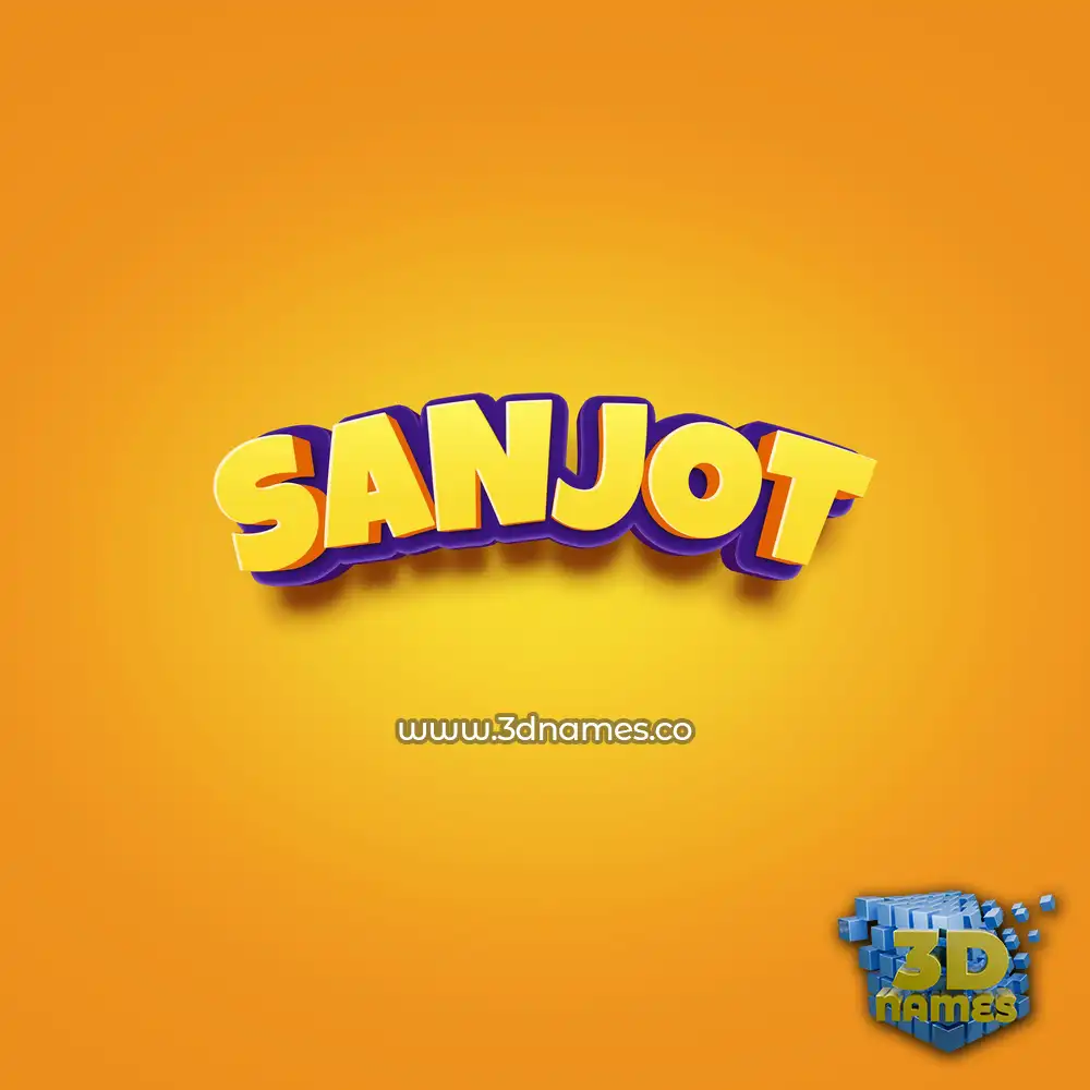 sanjot in Orange Toon style - 3D name wallpaper