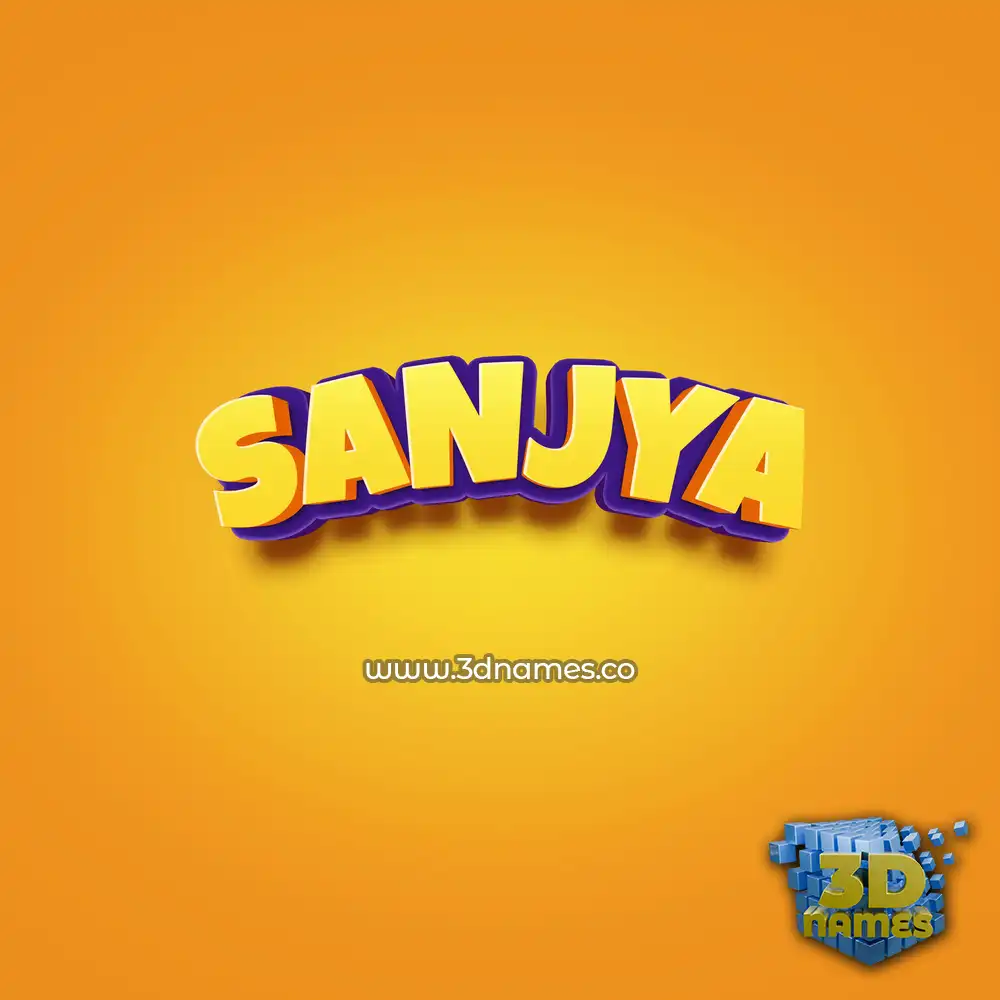 sanjya in Orange Toon style - 3D name wallpaper