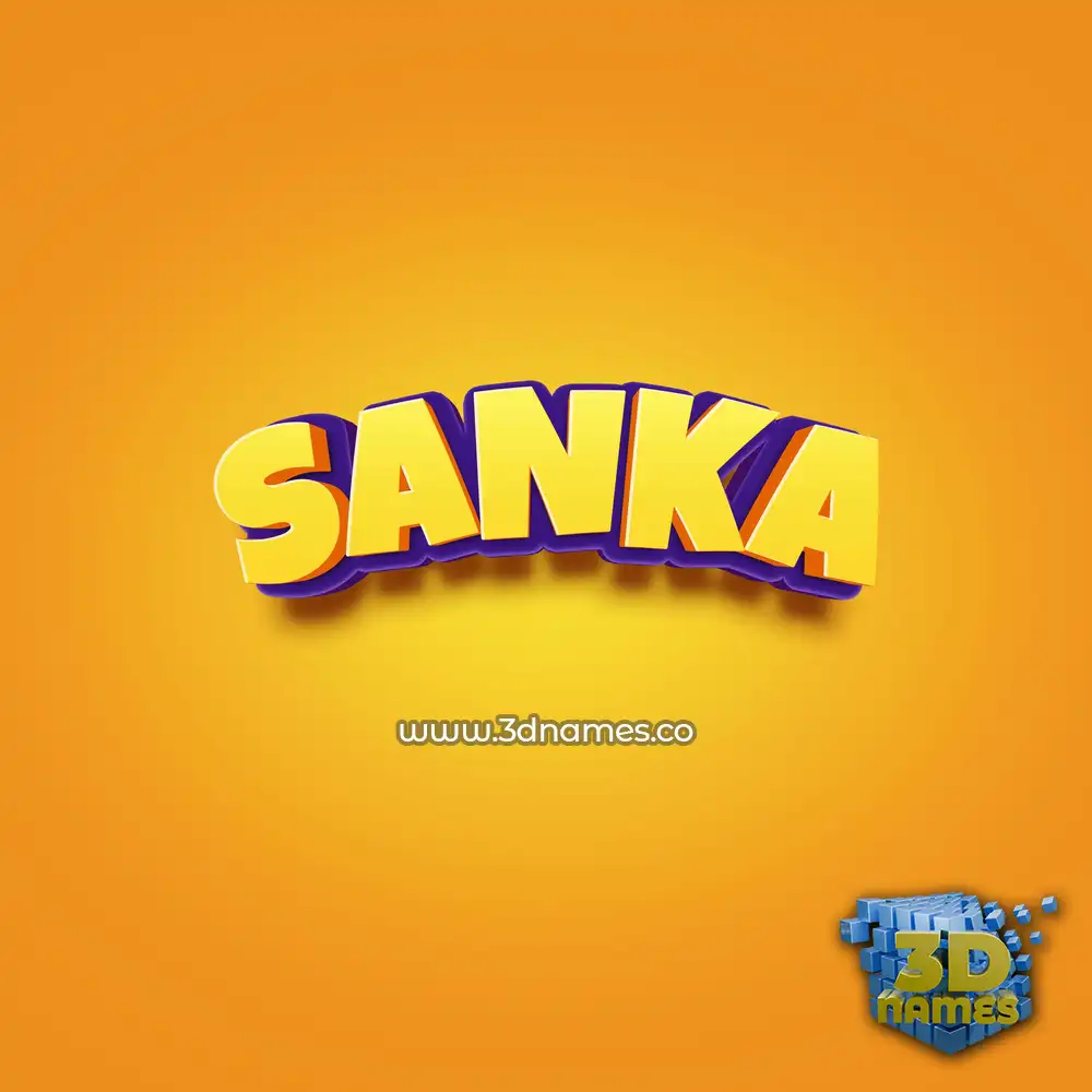 sanka in Orange Toon style - 3D name wallpaper