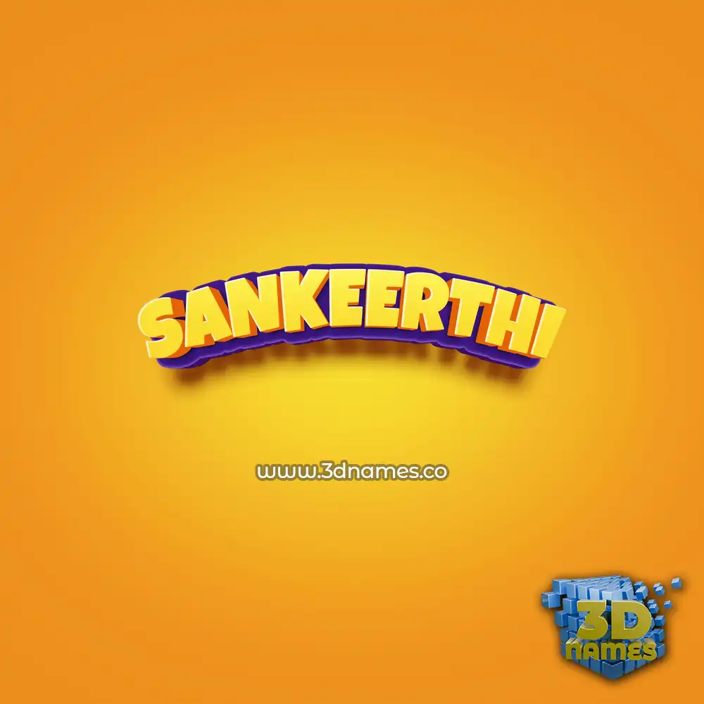 sankeerthi in Orange Toon style - 3D name wallpaper