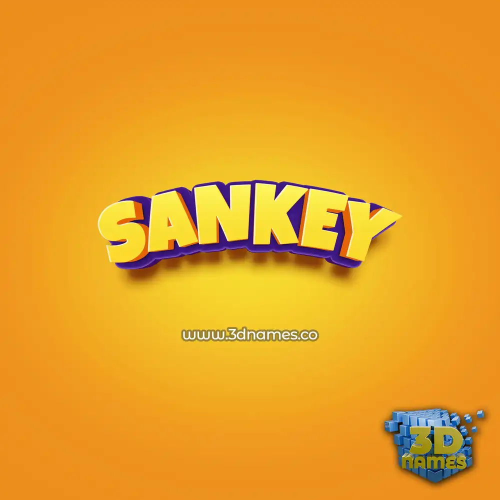 sankey in Orange Toon style - 3D name wallpaper