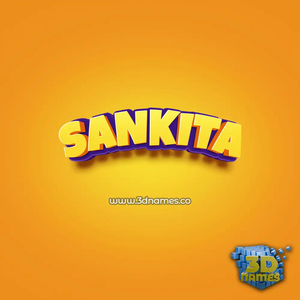 sankita in Orange Toon style - 3D name wallpaper