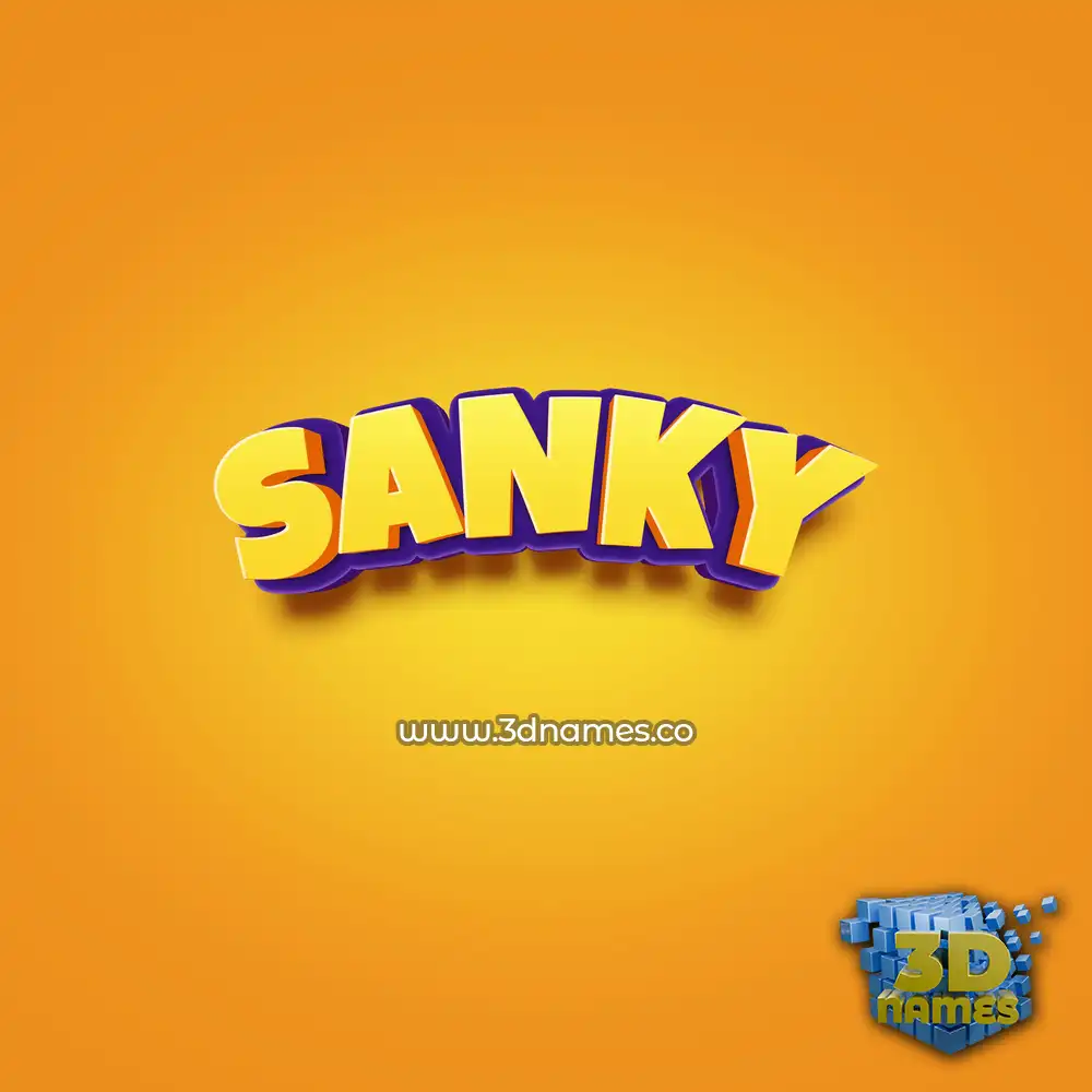 sanky in Orange Toon style - 3D name wallpaper