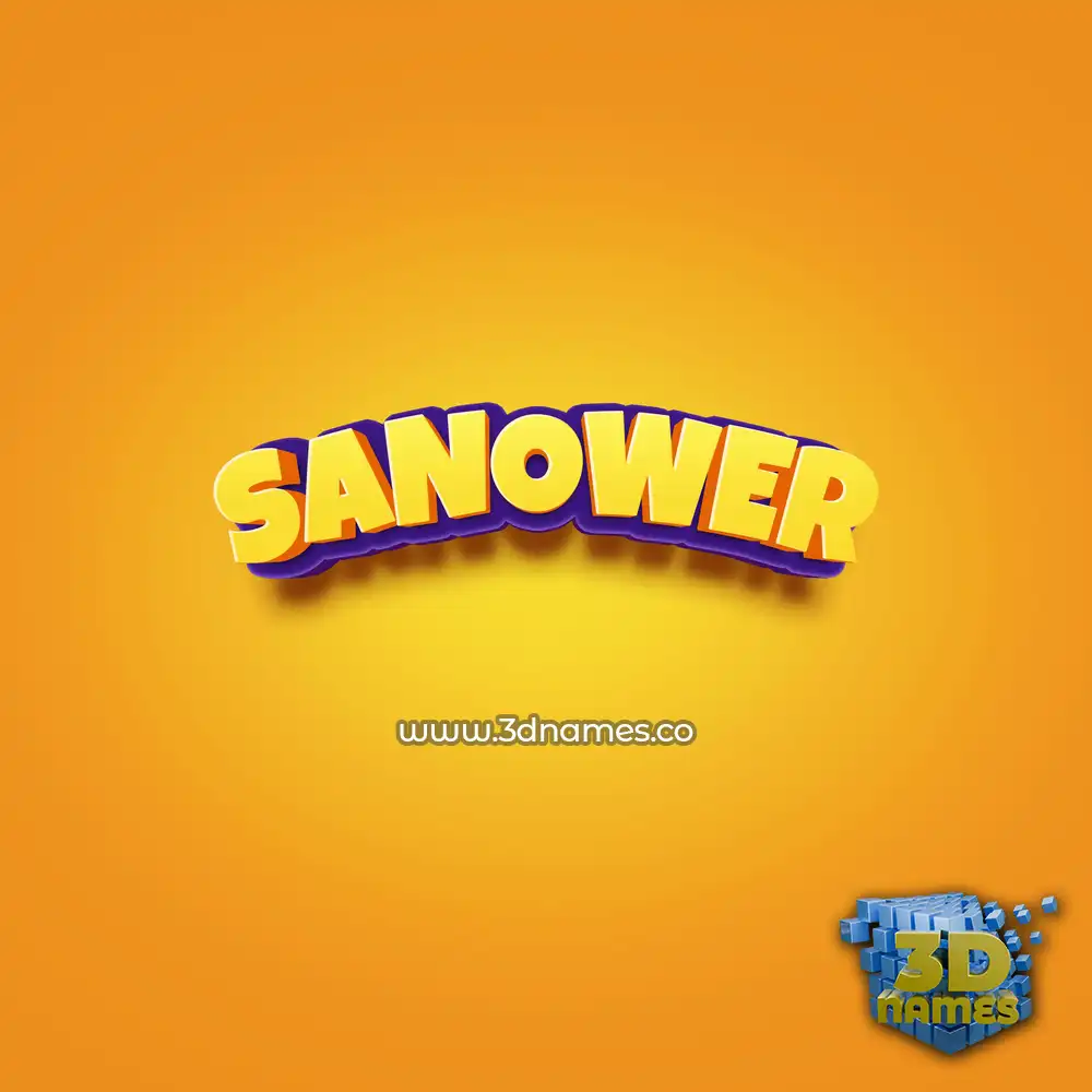 sanower in Orange Toon style - 3D name wallpaper