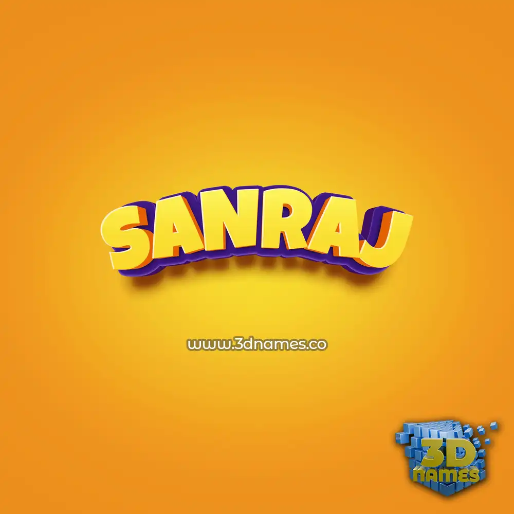 sanraj in Orange Toon style - 3D name wallpaper