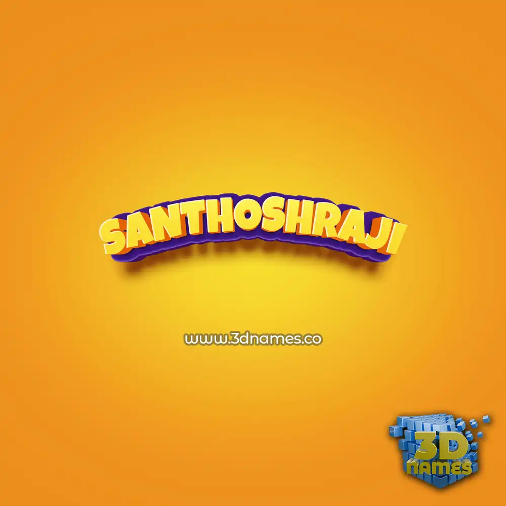 santhoshraji in Orange Toon style - 3D name wallpaper