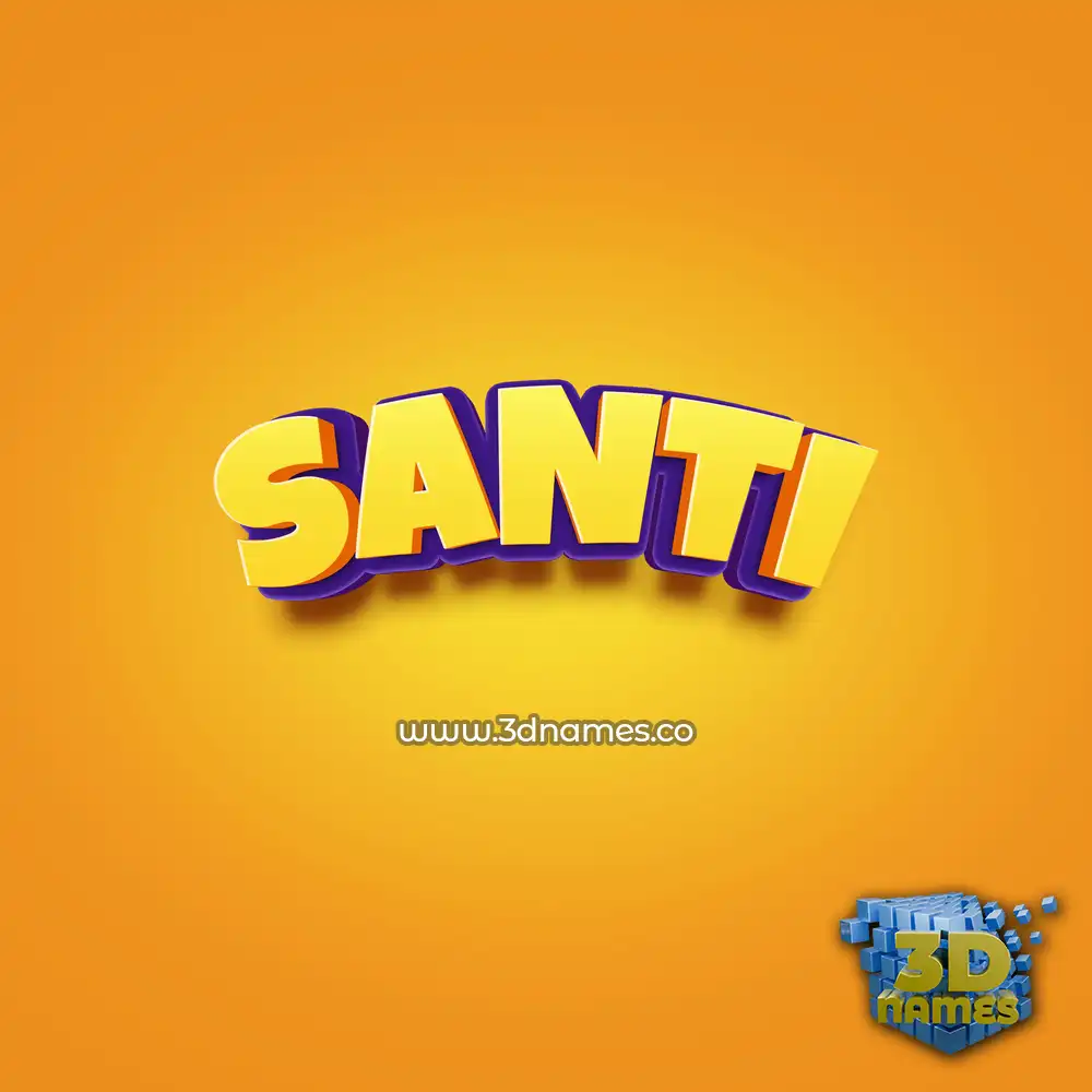 santi in Orange Toon style - 3D name wallpaper